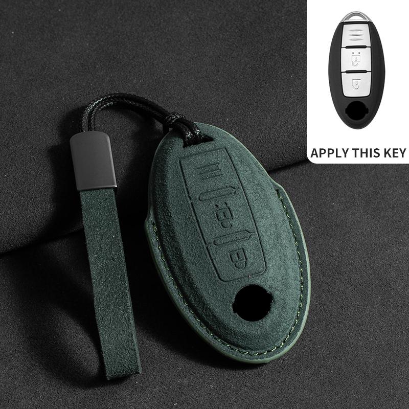 Suede Car Key Case For Nissan Rogue XTrail T32 T31 Qashqai J11 J10 Kicks Tiida Pathfinder Murano Juke Sentra Maxima Rogue Armada