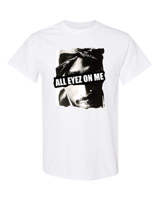 Pac "2 Pac" Hip Hop T-Shirts Mainstream-Künstler Weißes Shirt 90er All Eyez On Me