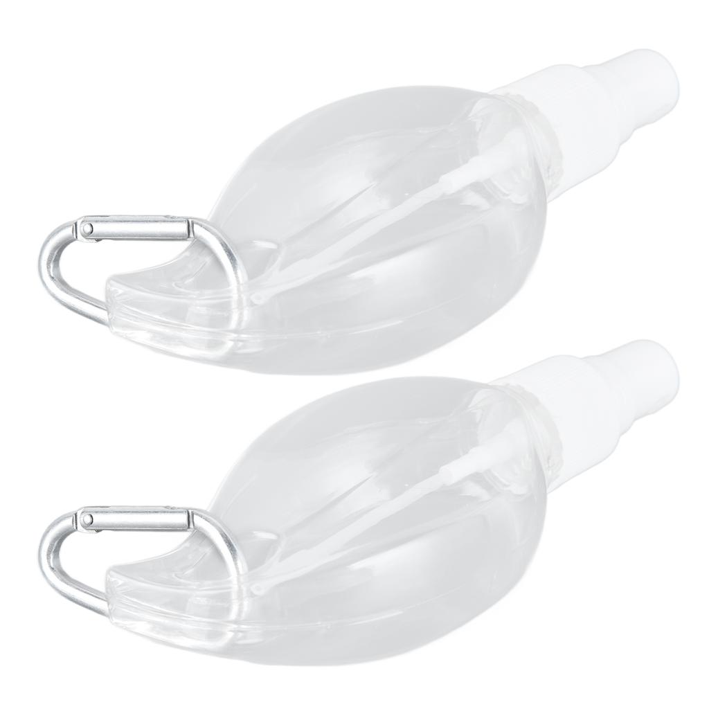 2 Pcs 50ml Travel Keychain Bottles Portable Plastic Clear Leakproof Refillable Empty Squeeze Container for Hand