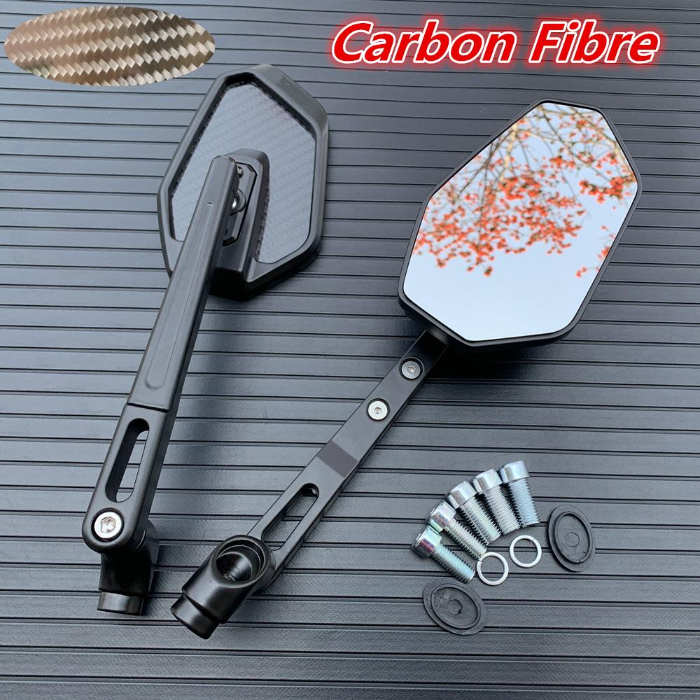 

1 пара 8 мм 10 мм Мотоциклетные зеркала Скутер Электровелосипед Торцы руля Боковые зеркала заднего вида Электромобиль Углеродное волокно