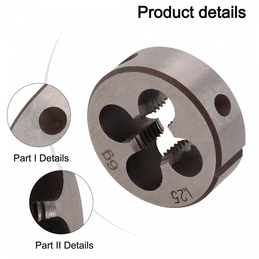 Gwintownik HSS M10 X 1,25 mm i Narzynka M10 X 1,25 mm Gwint metryczny Prawy 3 szt./zestaw