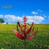 Kovový větrník Lotosový květ Zahrada Kovový větrný mlýn Otáčení o 360 stupňů Odolný proti UV záření Dvouvrstvý Velký větrník Dekor