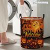 Collapsible Laundry Basket Large Round Waterproof Fabric Hamper Dirty Clothes Storage Bin Toy Organizer with Handles