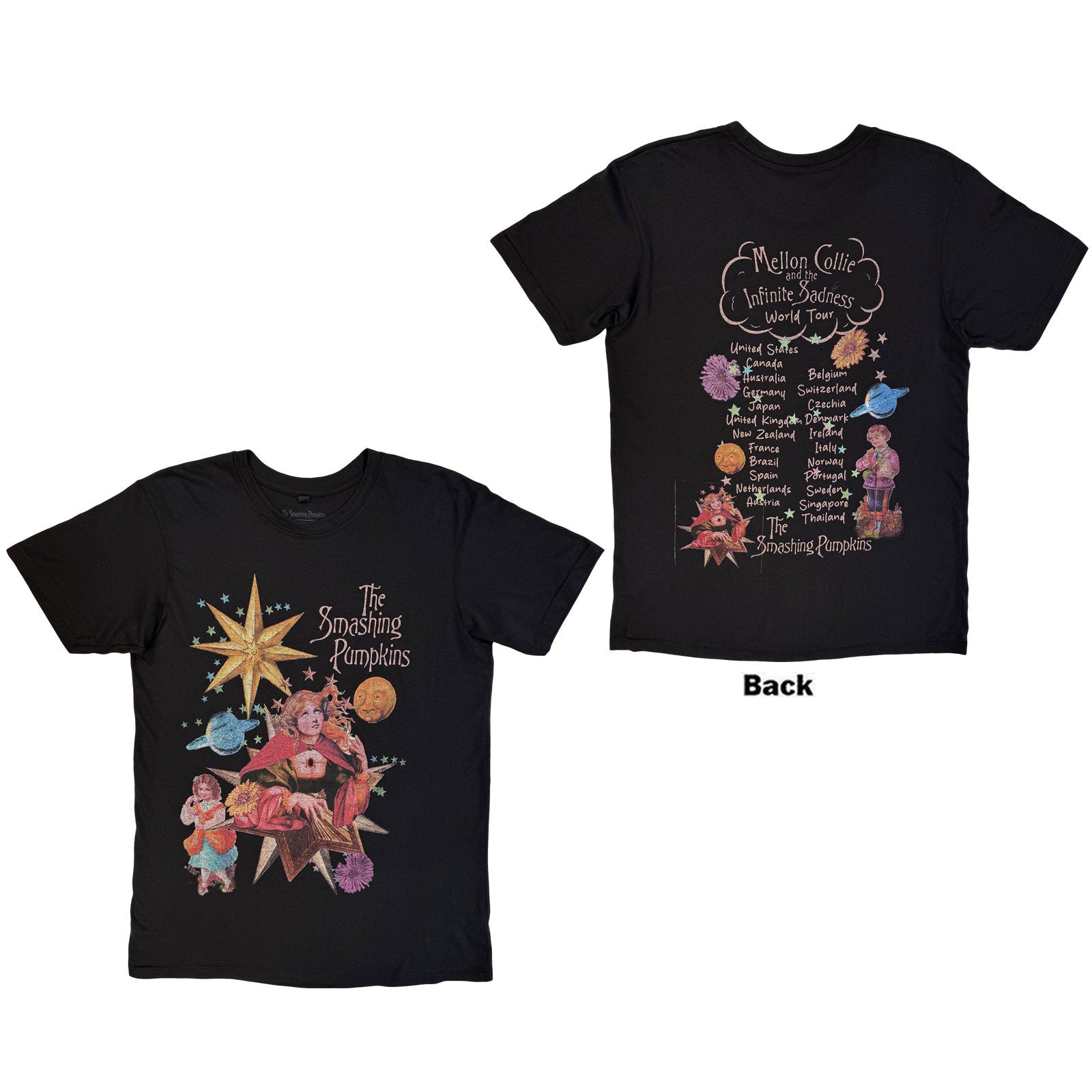 The Smashing Pumpkins Premium Carbon TShirt Celestial Collage Black Back P S