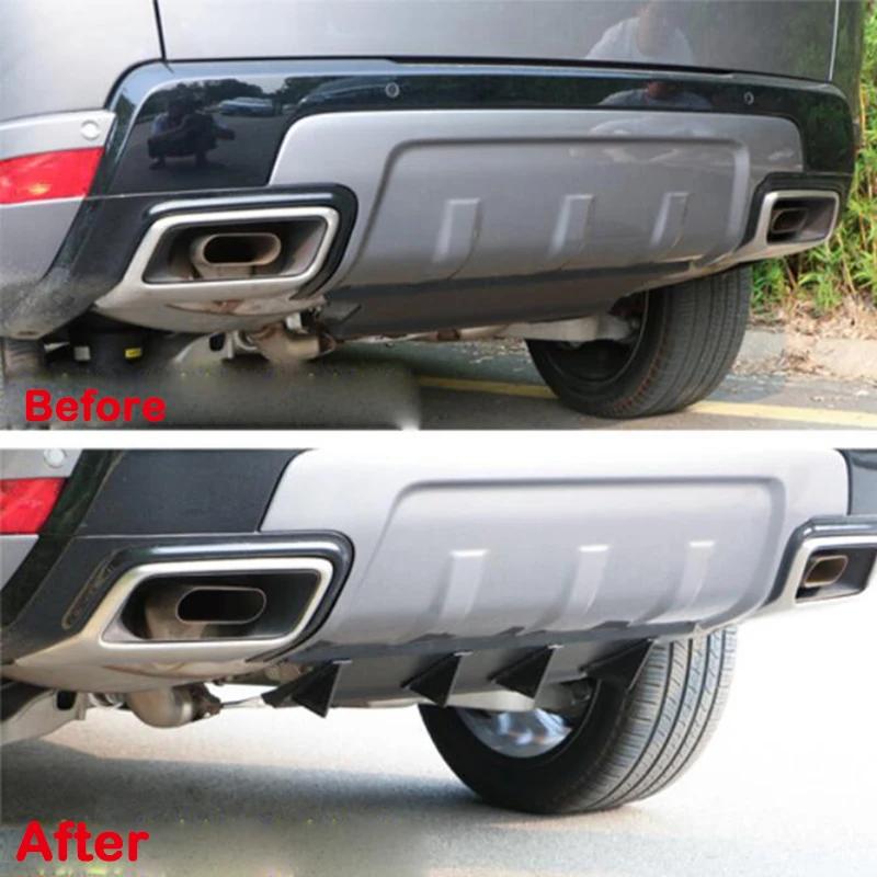 4pcs Universal Car Rear Bumper Lip Diffuser Shark Fins Spoiler Splitter Trim for VW GOLF MK5 MK6 MK7 MK7.5 MK8
