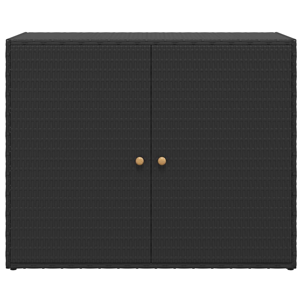 Vidaxl Garden Cabinet, Black, 100X55.5X80 Cm, PE Rattan