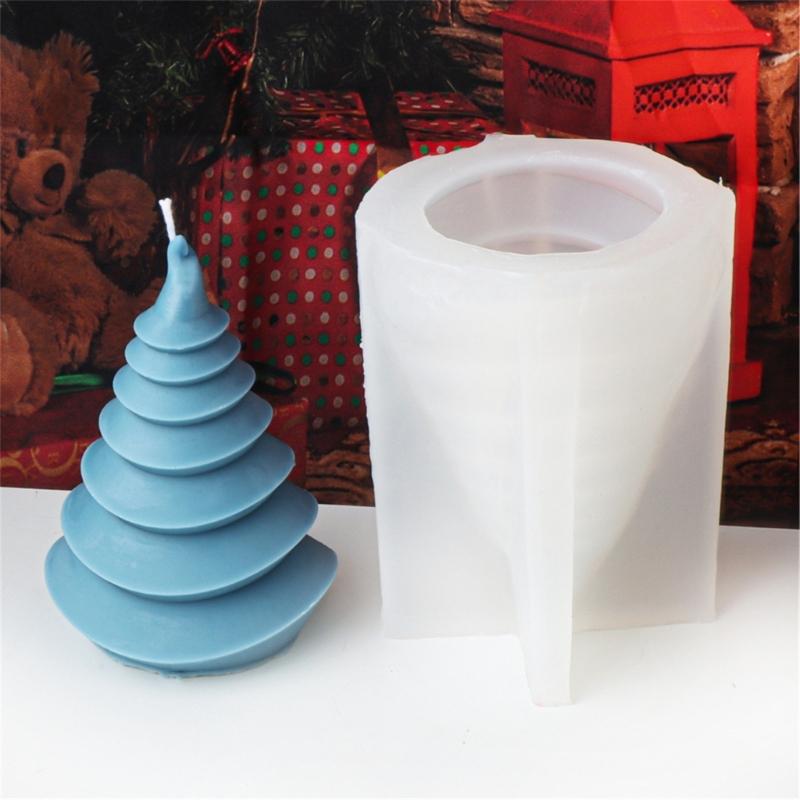 Flexible Silicone Mold Handmade Scented Candle Mould Geometric Christmas Tree Aromatherapys Mold Home Decorations