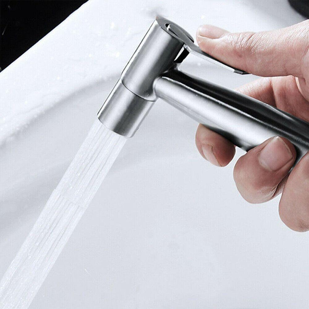 Toilet Bidet Douche Sprayer Stainless Steel Hygienic Shower Head Handheld Water Pressure Control Self Cleaning Accessories