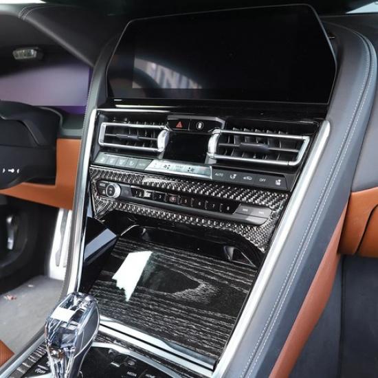 Console CD Panel Carbon Fiber Cover Trim Fit For BMW 840i M8 M850i -