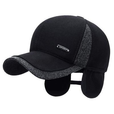 Waterproof Sports Cap Comfortable Adjustable Lined Earflap Cap Lightweight Winter Hat for Casual