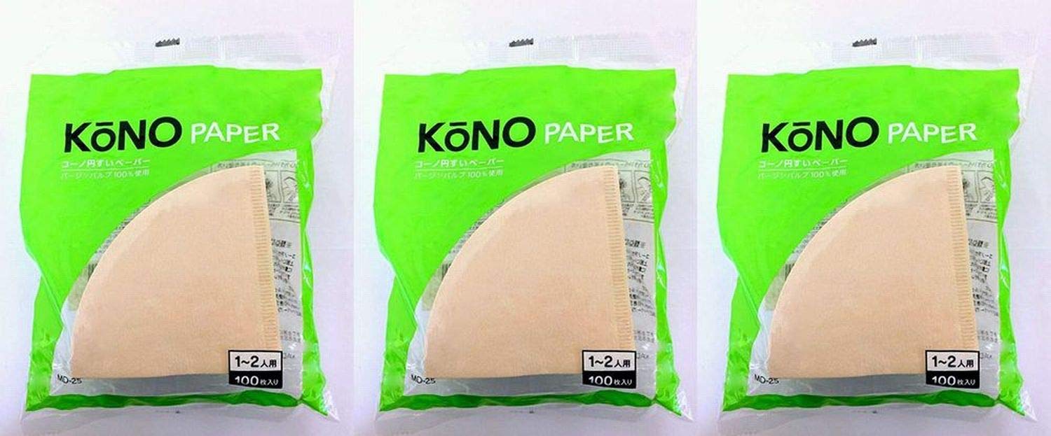 

of Prestigious KONO Unbleached Misarashi Dripper Filter Paper 100 sheets Brown [Set 3] (for 1-2 people) MD-25