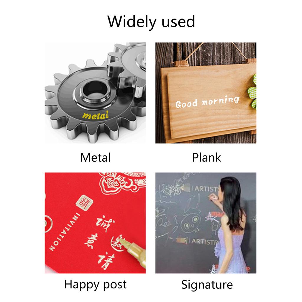 Metallic Acrylic Paint Pens Vibrant Colors for Rock Painting DIY Crafts Markers Water Based Fine Point Tips