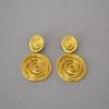 Vintage Gold-Plated Brass Disc Earrings with 925 Silver Needles