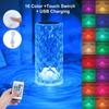 LED Crystal Desk Lamp Projector Bedside Atmosphere Light 3/16 Color Touch Adjustable Night Light Diamond Small Night Light Romantic Hand Gift