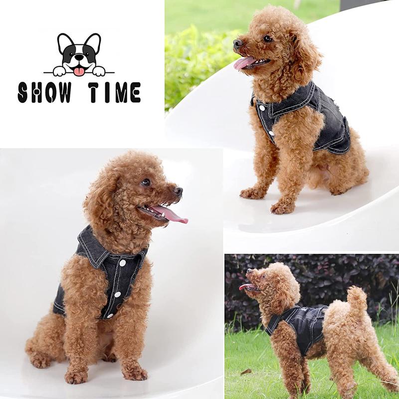 Wear-resistant Denim Chihuahua Dog Clothes Summer Puppy Sleeveless Shirt for Small Medium Dogs Yorkshire Outfit Multiple Options
