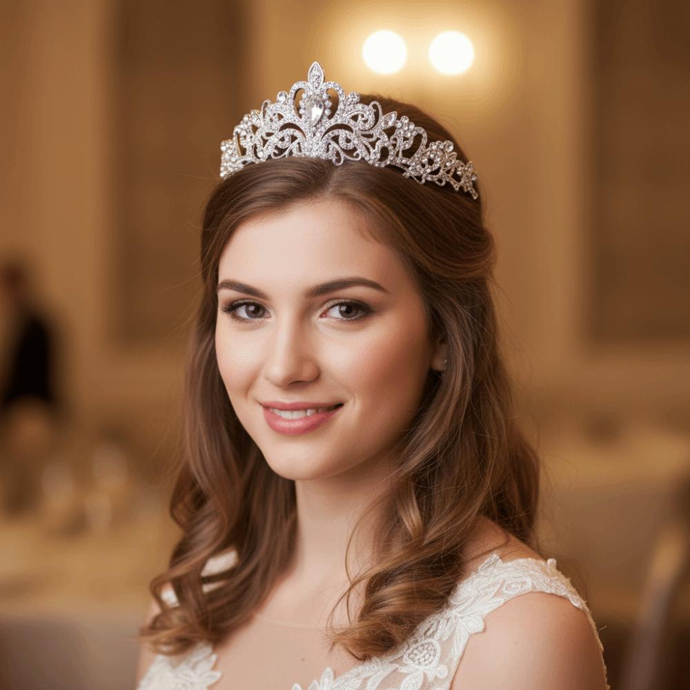 Rhinestone Baroque Pageant Crown Luxury Queen Princess Tiara Hair Ornaments Bridal Crown  Wedding