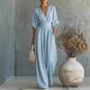 New Summer Spring Elegant Waist V-Neck Women's Jumpsuit