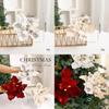 Luxurious Velvet Christmas Flower Ornament With Glittering Details For Festive Home Decor