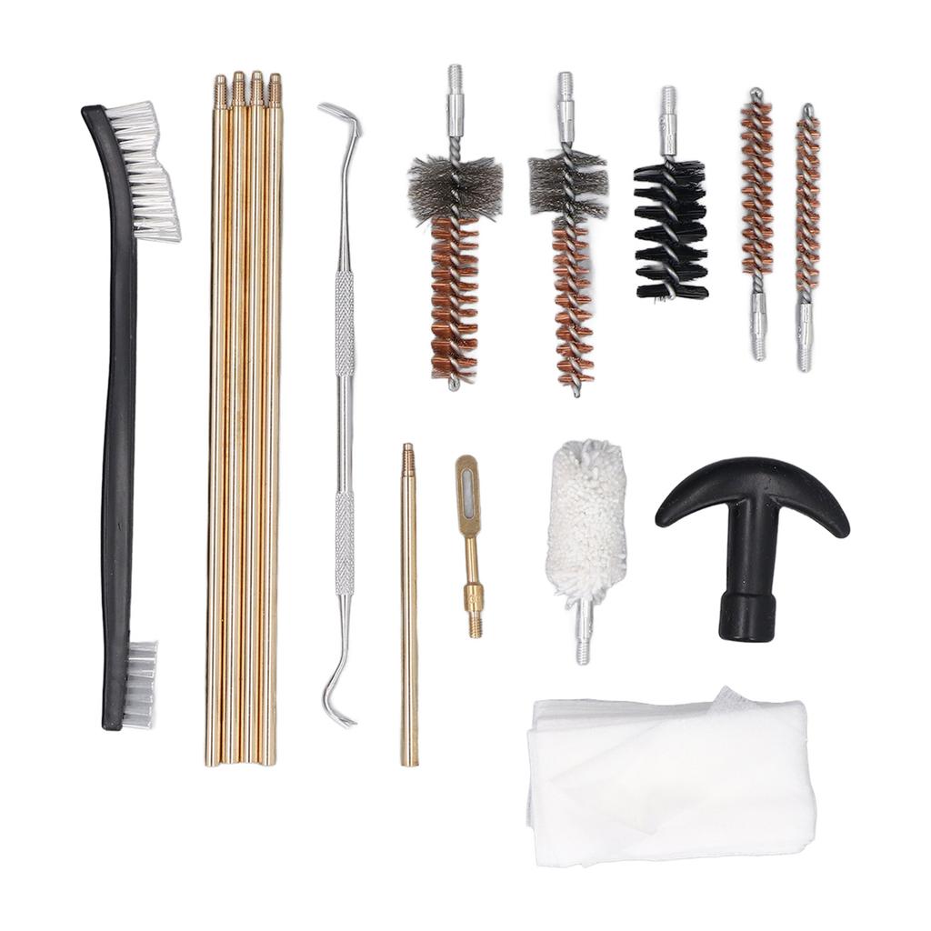 15 stk. løpsrensesett kobber jakt skyteutstyr rengjøringssett med bæreveske