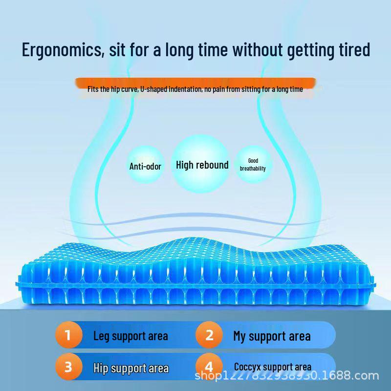 Summer Honeycomb Gel Cooling Seat Cushion - Breathable Comfort for Office, Car, or Sofa.