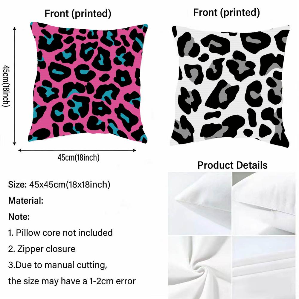 L-Leopard Print Cushion Cover Fabric Soft Furnishing,Pillowcase, Cushion Cover, Sofa Pillow, Home Decoration