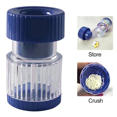 2 In 1 Portable Pill Crusher Pill Container Pulverizer Storage for Medicine Tablets Pill Cases Split