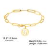 Zodiac Charm Bracelet Women Stainless Steel Paperclip Chain Bracelets Constellation Aquarius Aries Taurus Leo Jewelry