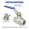Stainless Steel Ball Valves Metal Threaded Water Pipe Connector 3/4inch Garden Hose Shut Close Valves Water Pipe Fitting