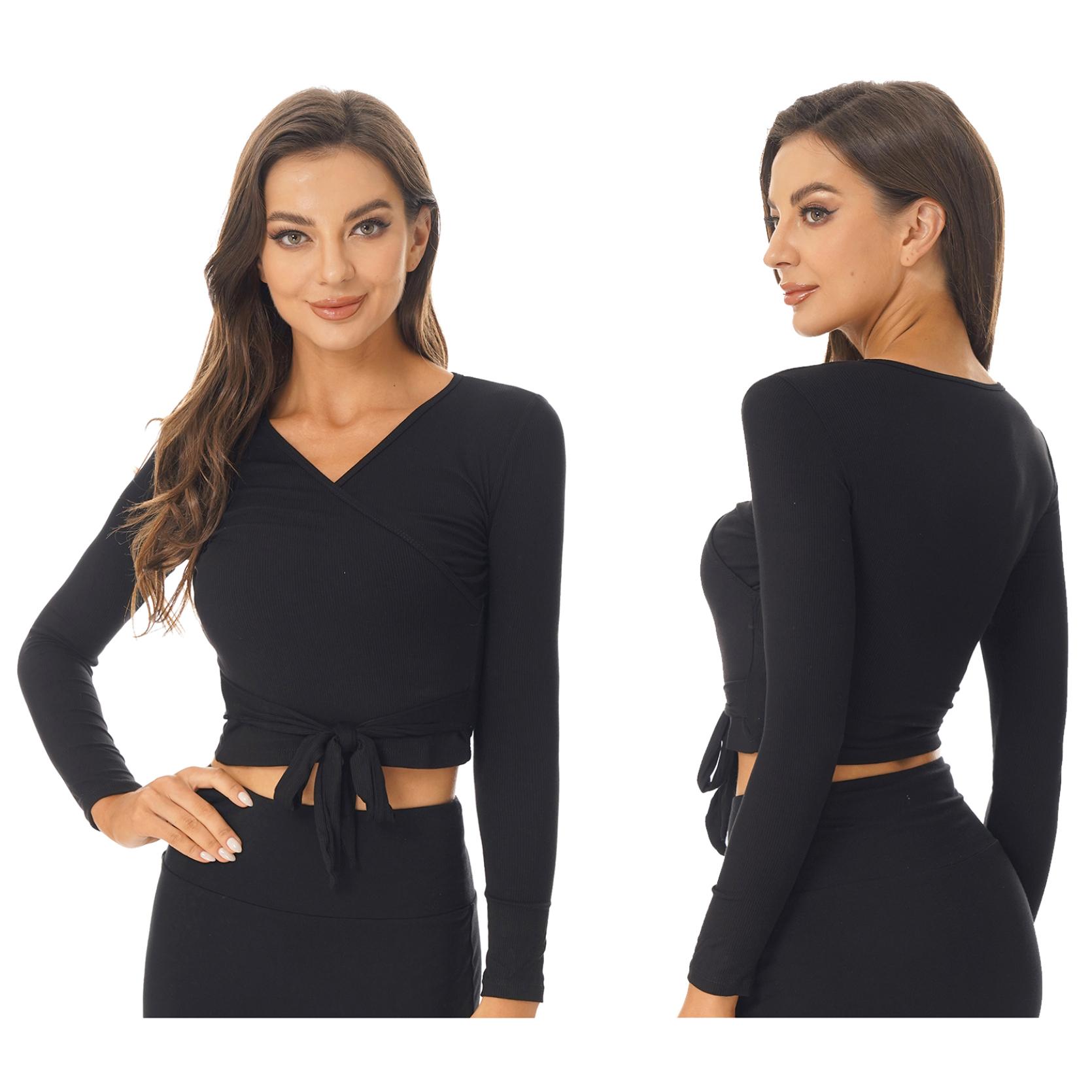 

Женский балетный кардиган с открытой передней частью, танцевальная шаль, болеро с длинными рукавами, шаль, куртка, накидка, накидка S чёрный