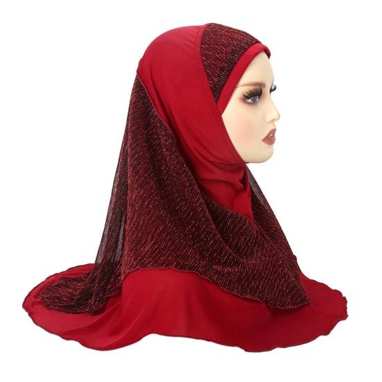 Women Headscarf Hat Lightweight Breathable Soft Crystalline Golden Wire Design Head Wrap Color-blocked Turban Hat
