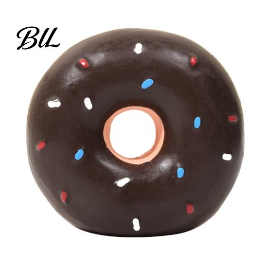 Dog Training Toy Donut Squeaky Latex Doughnut Chew Interactive for Outdoor Fetch Game Teeth Cleaning темно-коричневого