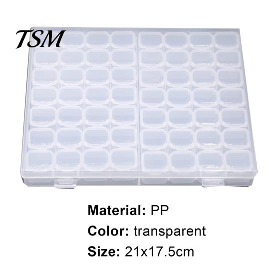 Jewelry Nail Art Storage Box 56 Grid with Lid High Quality PP Practical Case for Home Tips