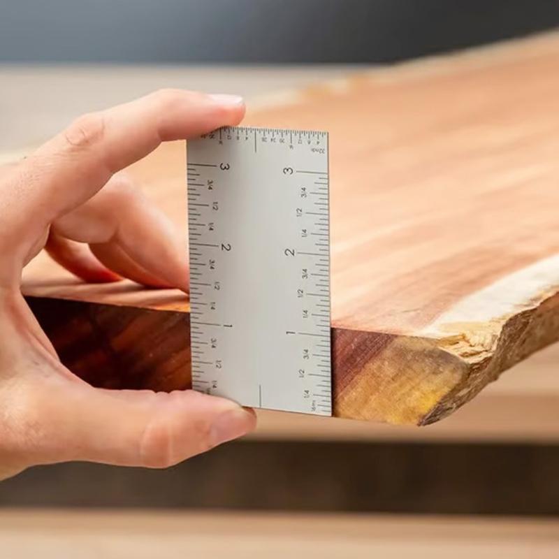 Small Steel Woodworking Rulers Heavy Duty Pocket Rule Small Workshop Rulers for Precisions Measuring & Workshop Layouts