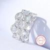 Luxury Ring Micro-Set Zircon For Women's 925 Silver Plated New Temperament Geometric Ring Wedding Party Jewelry Gift