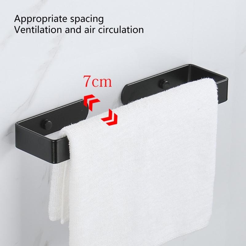 Auto Stick Bathroom Towel Rack 30cm Aluminum Wall Mounted Towel Holders Simple Installs for Kitchens Not Holes Required