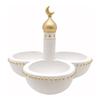 Gold and White Mosque Tower Model Desktop Ornament,Ramadans Eid Home Decors Decorative Ornament for Table Bookshelf