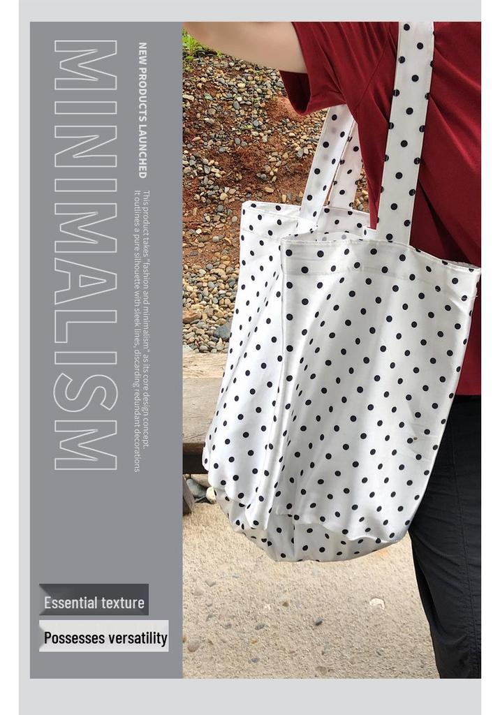 Korean Style Polka Dot Nylon Tote Bag - Fashionable Casual Handbag with Large Capacity for Women