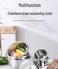 Durable 304 Stainless Steel Multi-Purpose Kitchen Basin: Noodle, Soup, Vegetable Wash, Egg Beating, and Seasoning Jar.