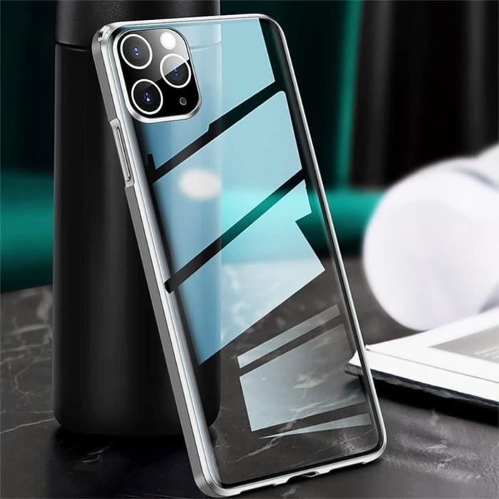 Coque de protection - E.F.CONNECTION - pour iPhone 13 Pro - Verre trempé - Protection 360 degrés - Argenté