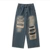 2024 New Ripped Jeans Women Korean Fashion High Waist Loose Casual Pants Women Gothic Baggy Denim Pants Streetwear Jeans