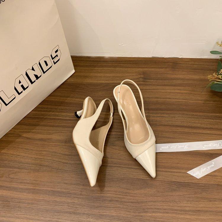 

Нежные комбинированные туфли-лодочки, женские весенние новые универсальные туфли на одной педали для работы, с темпераментом, с острым носком 39