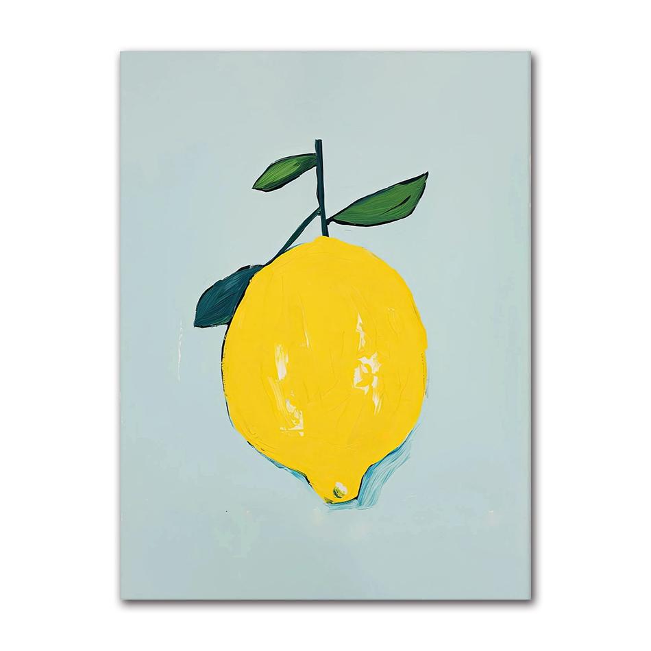 Minimalist Modern Abstract Fruit Poster Print Orange Peaches Strawberry Tomato Lemon Fig Canvas Painting Wall Art Home Decor