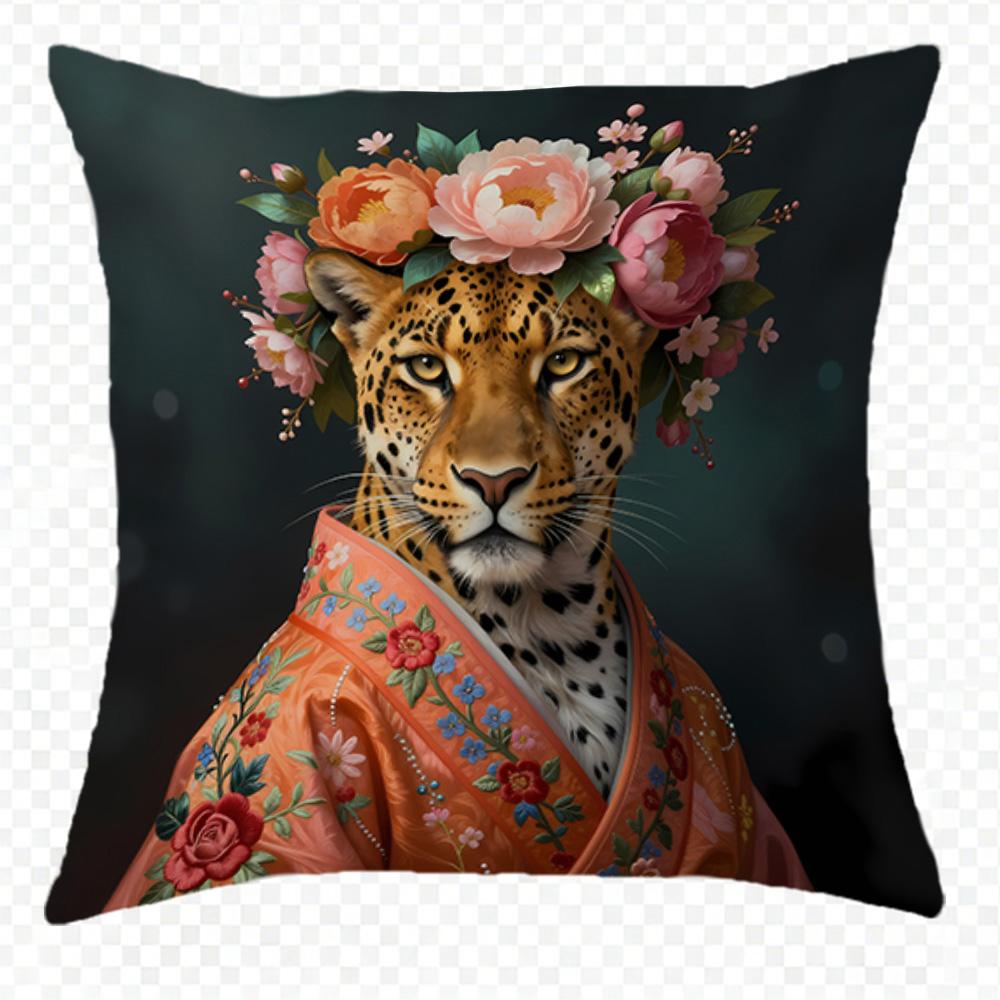 LeopardPrinted Doublesided Printed Pillow Cover Short Plush Suitable Living Rooms Bedrooms Sofas Throw Cushion Cover