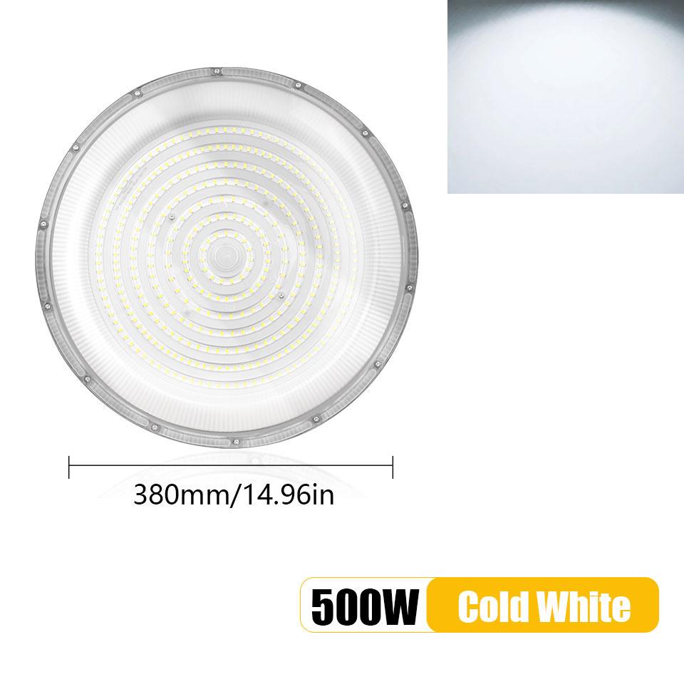 LED UFO High Bay Light 50W-600W AC85-265V Cold White Brightness IP66 Waterproof And Dustproof For Outdoor Garden Wall Industry