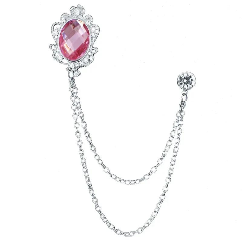 i-Remiel Fashion New Crystal Tassel Chain Brooches Personality Suit Badge Dress Corsage Brooch Jewelry Luxury Men Accessories