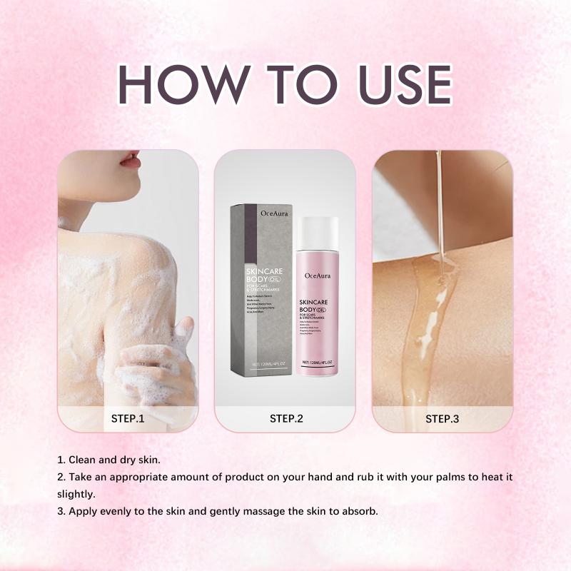 OceAura Nourishing Body Oil Fade Scars Stretch Marks Fine Lines Repair Moisturize Soften Smooth Body Skin