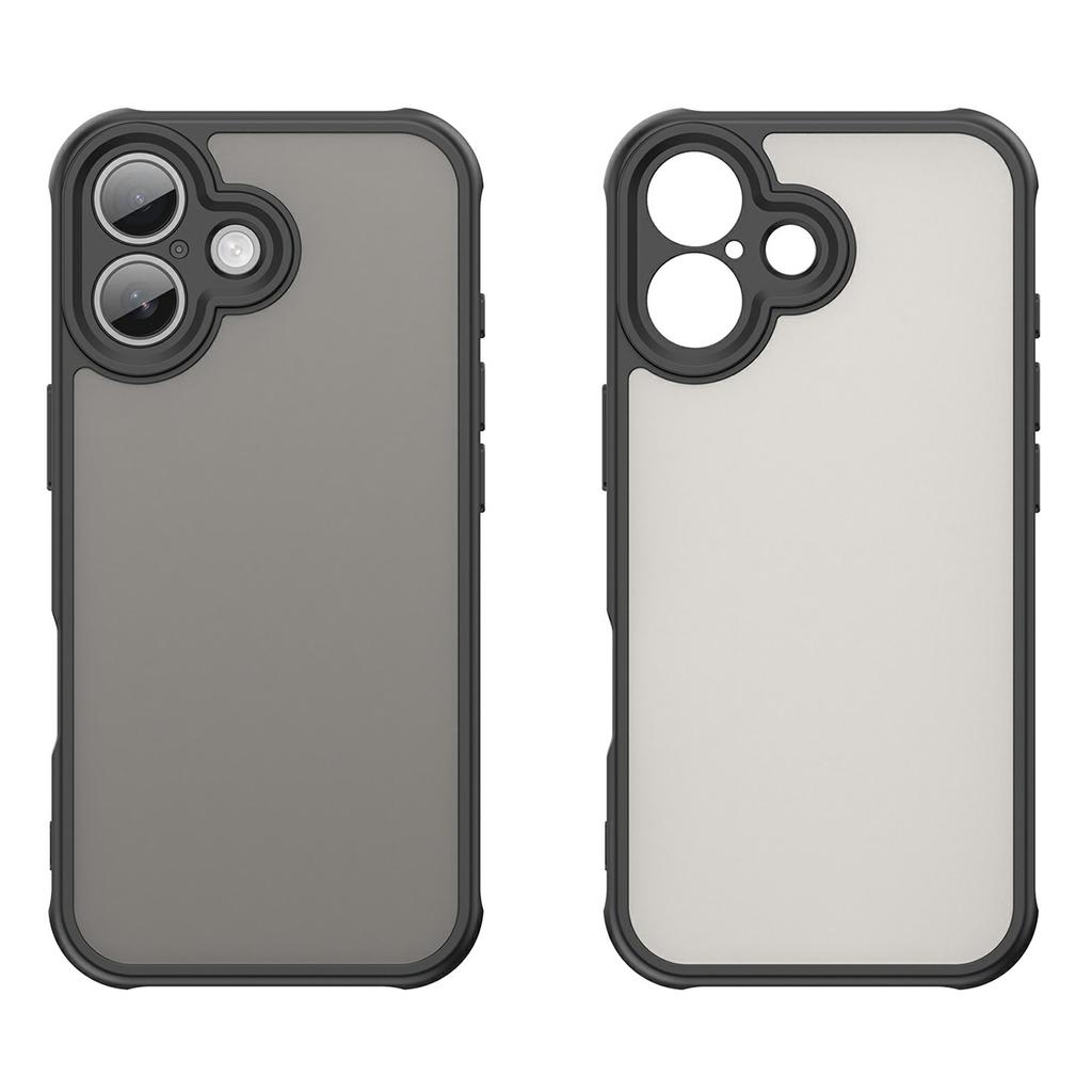 For iPhone 17 Case Drop Proof Airbags Frosted Translucent PC+TPU Phone Back Cover