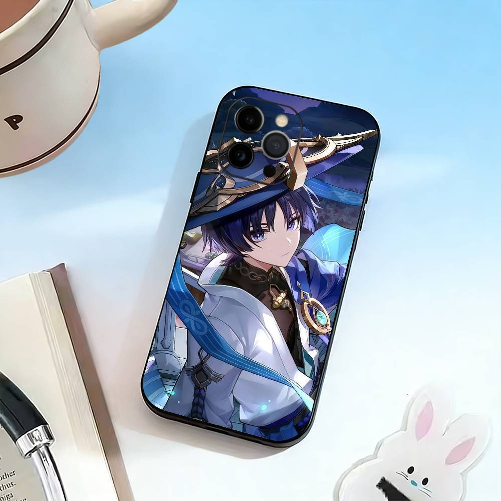 Game G-Genshin Wanderer Scaramouche  Phone Case For iPhone 17, 16,15,14,13,12,11 Plus,Pro Max, Others Soft Black Cover
