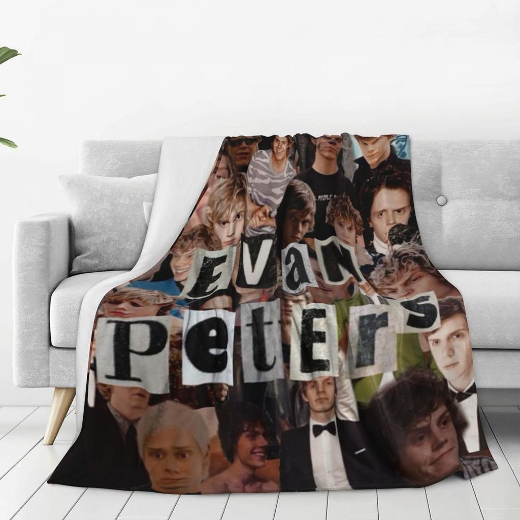 Evan Peters Muster Decke Weich Warm Flanell Überwurf Plüsch für Bett Wohnzimmer Picknick Reisen Zuhause Sofa