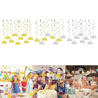 Stylish Birthday Party Hanging Swirls Beautiful Happy Birthday Spirals Decors Set Individualized Party Enhancements